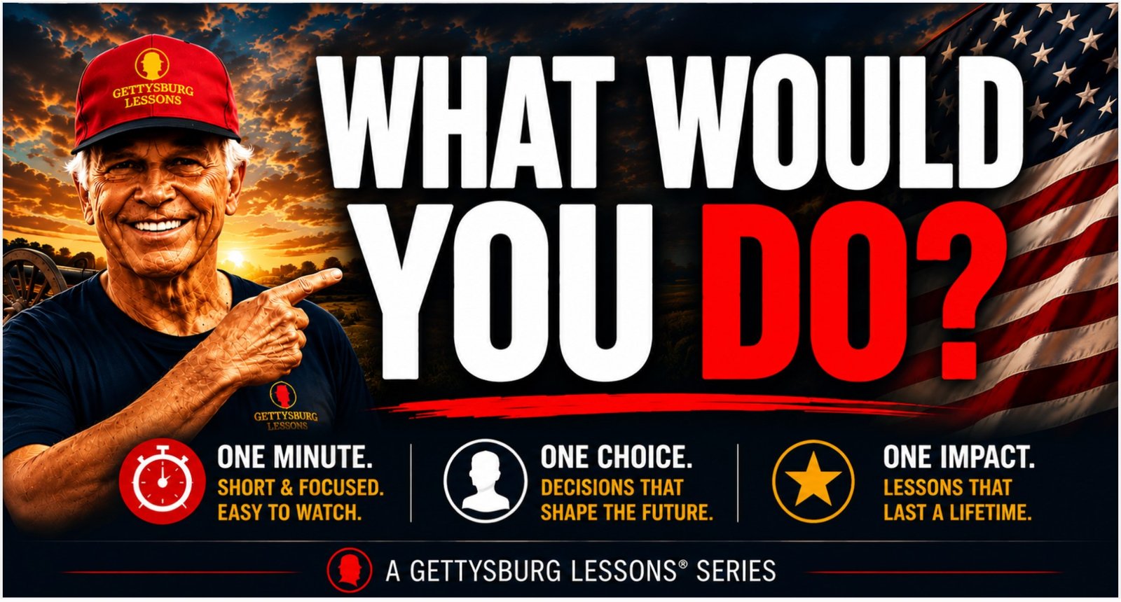 Gettysburg Lessons one-minute character videos that challenge young people to make choices that shape their future